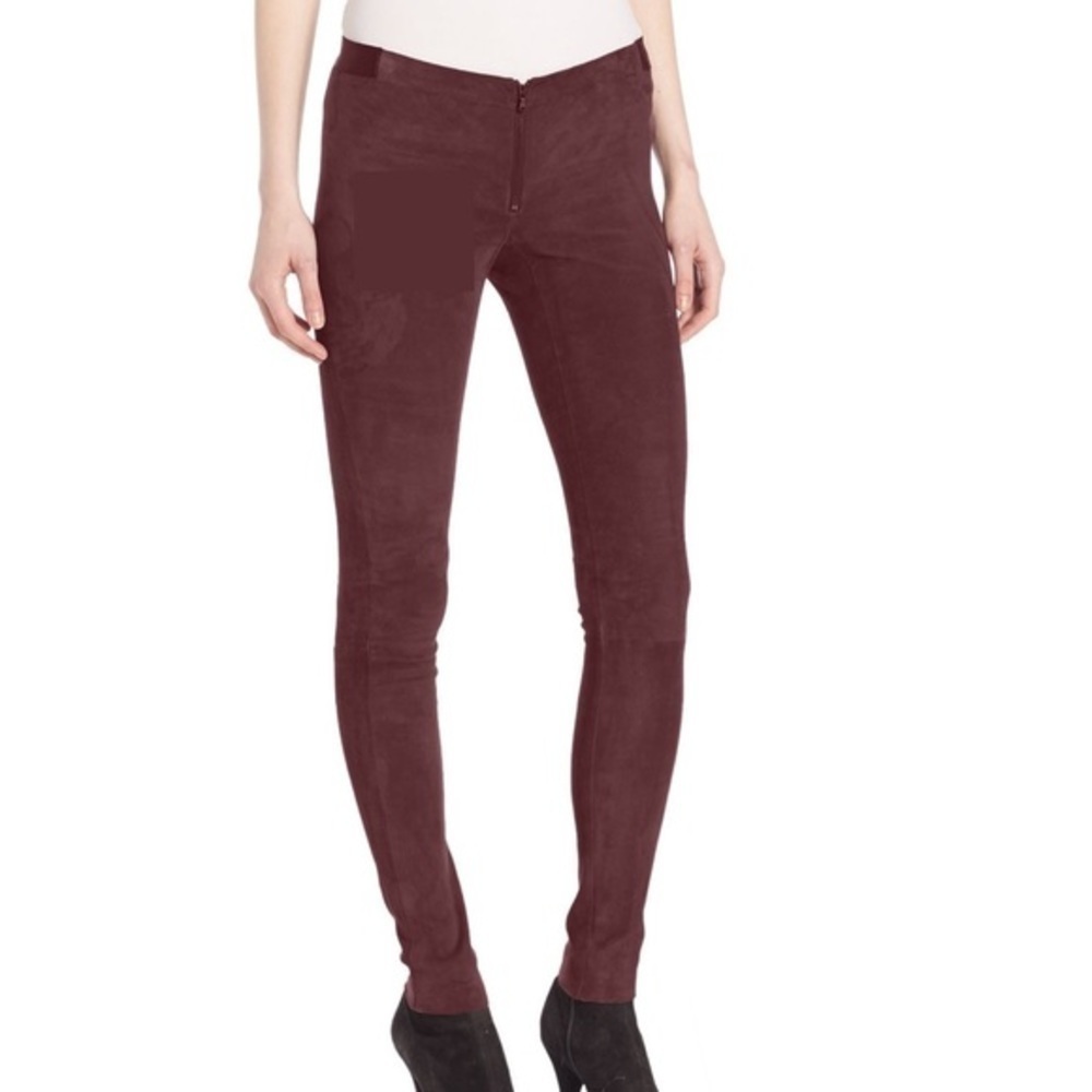 𝅺Alice + Olivia 100% real suede leggings - NEW - burgundy